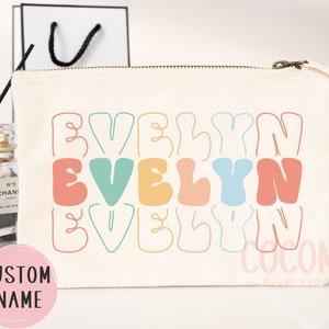 Personalized Cosmetic Pouch Custom Makeup Bag Gift Custom Make Up Pouch Women Teen Birthday Gift Monogram Cosmetic Bag Bridesmaid Gift Idea