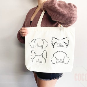 Personalized Dog Mom Tote Bag Custom Dog Lover Gift Tote Bag Reusable ...