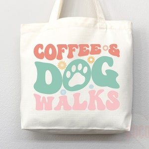 Dog Mom Tote Bag Coffee Lover Gift For Dog Mom Animal Lover Tote Shopper Dog Lover Bag New Dog Mom Gift for Her Puppy Mom Women's Tote Bag