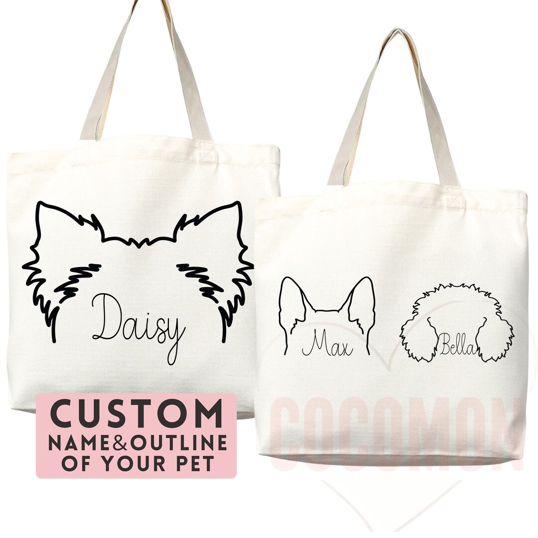 Personalized Dog Mom Tote Bag Custom Dog Lover Gift Tote Bag Reusable ...