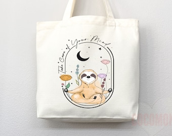 Sloth Canvas Tote Bag: Funny Eco-Friendly Reusable Shopper