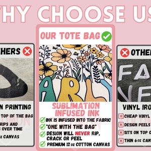 Personalized Name Tote Bag Custom Name Tote Bag Custom Tote Shopper Womens Bag Customized Name Gift For Her Kids Bag School Bag For Kids image 7