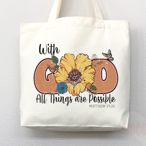 Faith Tote Bag Christian Tote Bag Canvas Gift Religious Gift Scripture Gift Bible Verse Christian Girl Gift Church Gift School Tote Shopper