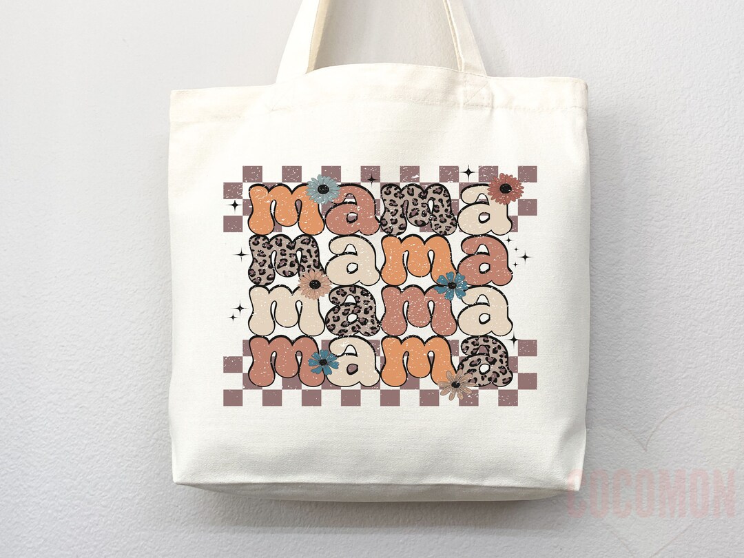 Personalized Mom Tote Bag | Mama Leopard Design Canvas Tote Bag - Etsy