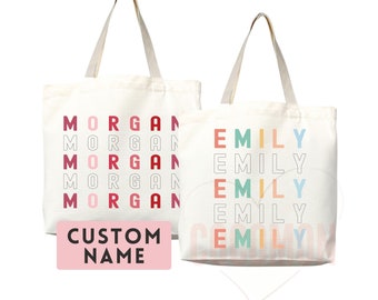 Personalized Name Bag Custom Name Tote Bag Custom Tote Shopper Women Bag Customized Name Gift For Her Personalized Gift For Her Reusable Bag