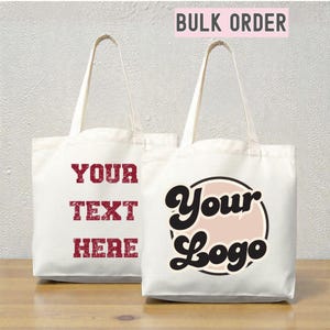Custom Logo Tote Bags Bulk | Personalized Canvas Bags for Business, Event, Wedding Gifts