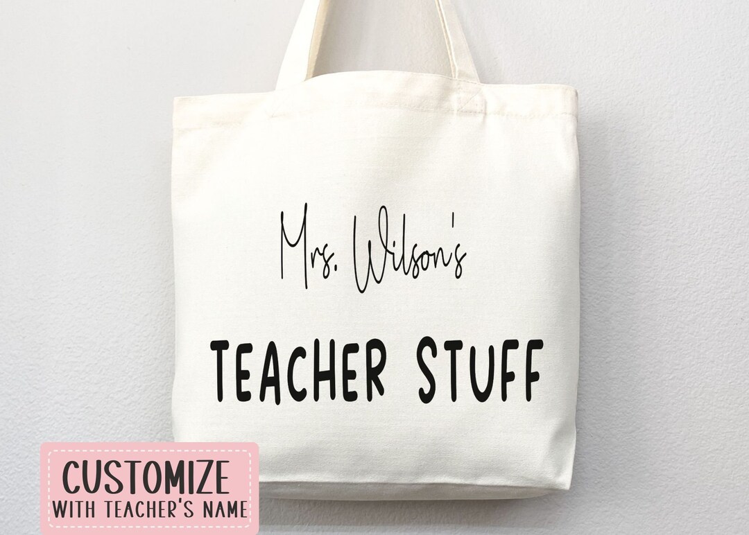 Personalized Teacher Tote Bag Custom Teacher Tote Bag Custom Teacher ...