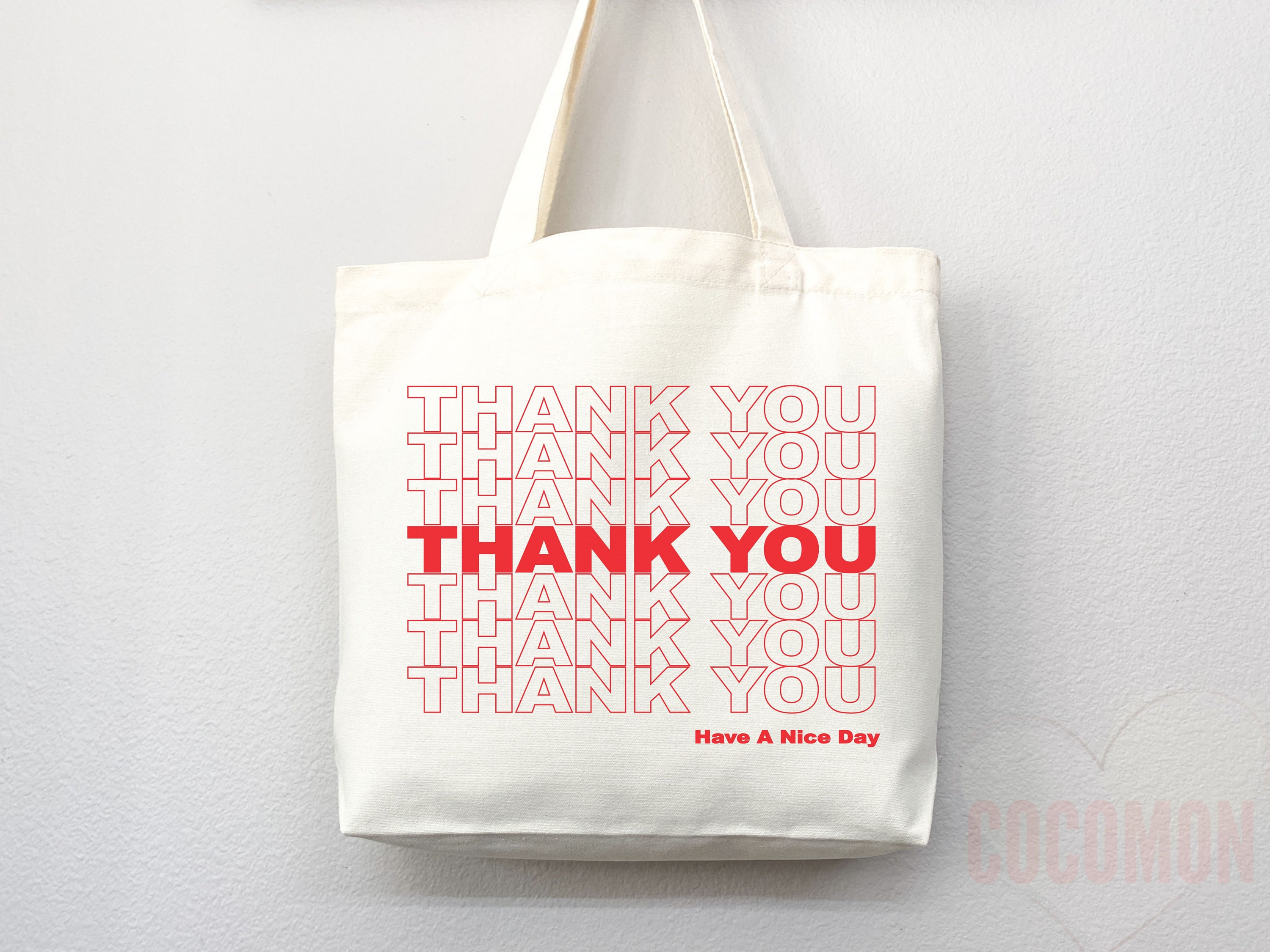 Thank You Canvas Tote Bag: Eco Friendly Reusable Grocery Bag - Etsy
