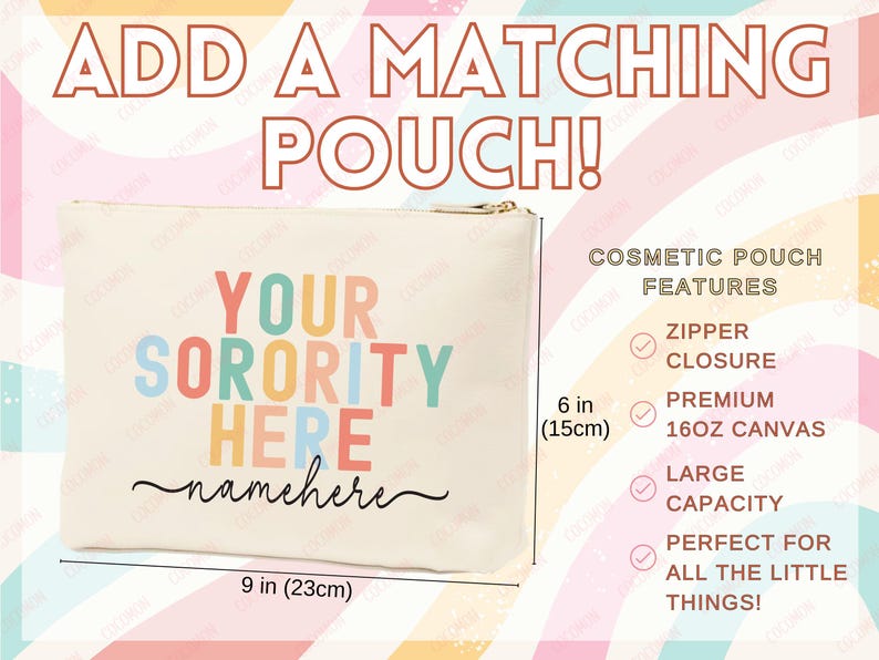 Custom Sorority Tote Bag Gift Rush Initiation Bid Day Big Little Gift Custom Name Sorority Gift College Tote Bag Personalized Gift For Her zdjęcie 8