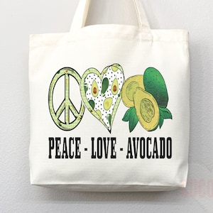 Cute Avocado Tote Bag Avocado Lover Gift Spring Tote Shopper Summer Bag Eco Friendly Bag Reusable Grocery Tote Cute Tote Farmers Market Bag