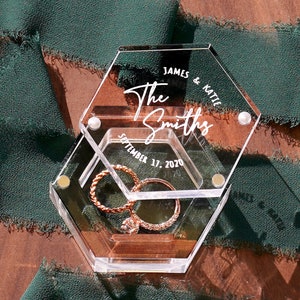Personalized wedding ring box top