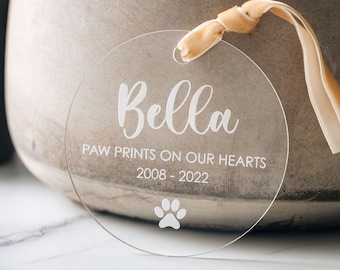 Custom Dog Acrylic Ornament, Personalized Dog Christmas Ornament, Acrylic Pet Name Ornament, Dog Memorial Ornament