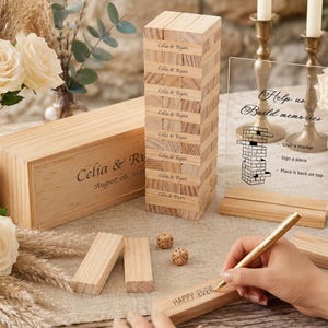 Wedding Guest Book Alternative, Personalized Wood Block Guestbook Set, Custom Wedding Decor, Unique Wedding Gift [N] [W] image 1