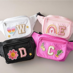 Personalized Nylon Fanny Pack,  Letter Patch Fanny Pack, Custom Belt Bag, Bachelorette Party Fanny Packs, Patch Bag, Christmas Gift Ideas&lt;W&gt;