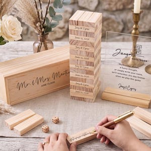 Wedding Guest Book Alternative, Personalized Wood Block Guestbook Set, Custom Wedding Decor, Unique Wedding Gift [N] [W] image 9