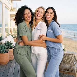 bridesmaid pajama shirt dress Bridesmaid Pajamas  Everything Decorated