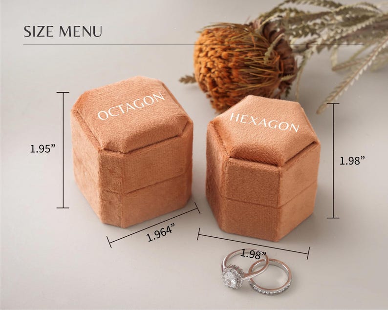 Caja de terciopelo personalizada para anillos, portador de anillos personalizado, caja para anillos de compromiso y boda, caja para anillos con monograma, caja para anillos de la Sra., votos matrimoniales grabados imagen 5