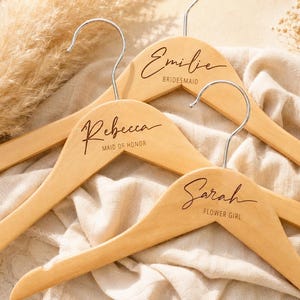 Groomsmen Custom Suit Hanger, Personalized Engraved Wooden Tuxedo Hangers Set image 13