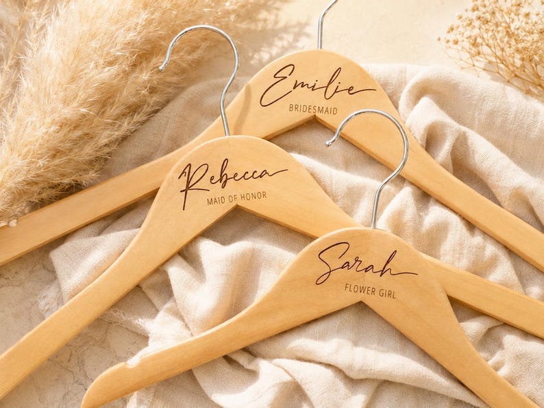 Groomsmen Custom Suit Hanger, Personalized Engraved Wooden Tuxedo Hangers Set image 13