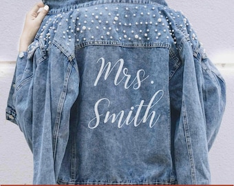 Bride Denim Jacket, Bride Jean Jacket, Future Mrs Jacket, Personalized Jacket, Wedding Jean Jacket,Wedding Gift for Bride, Something Blue