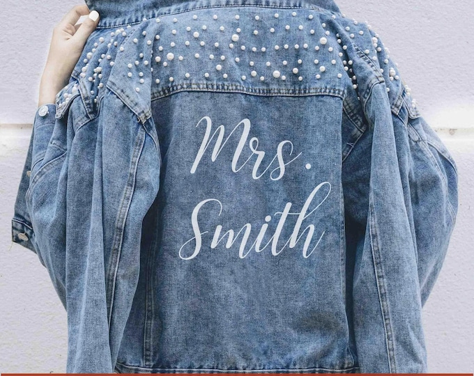 Bride Denim Jacket, Bride Jean Jacket, Future Mrs Jacket, Personalized Jacket, Wedding Jean Jacket,Wedding Gift for Bride, Something Blue