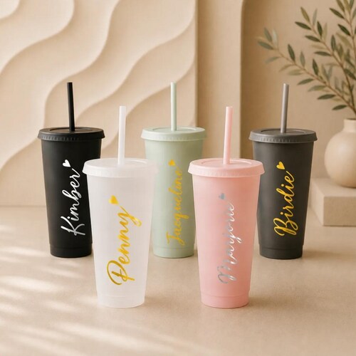 Bicchiere personalizzato per damigella d'onore, bicchiere da 700 ml con nome personalizzato, bicchieri per addio al nubilato, bicchieri riutilizzabili per l'estate.