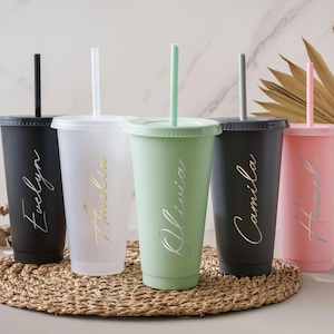 Vasos personalizados para damas de honor, vaso para despedida de soltera, vaso térmico de 710 ml con nombre, propuesta para damas de honor, recuerdos para fiestas de verano. imagen 4