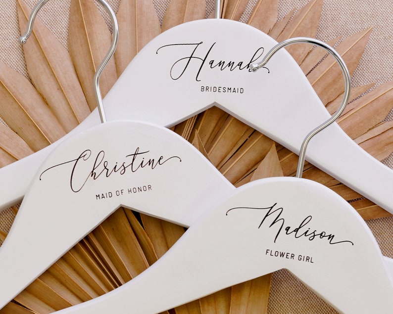 Custom Bridal Hanger | Bridesmaid Hangers | Personalized Wedding Dress Hanger for Her | Engraved Customized Wedding Gifts | Christmas Gifts 
