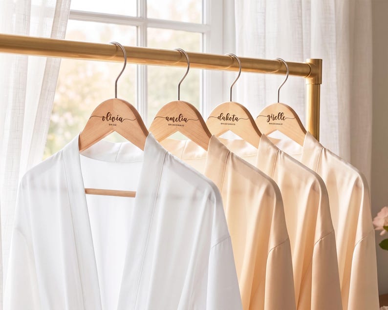 Groomsmen Custom Suit Hanger, Personalized Engraved Wooden Tuxedo Hangers Set image 14