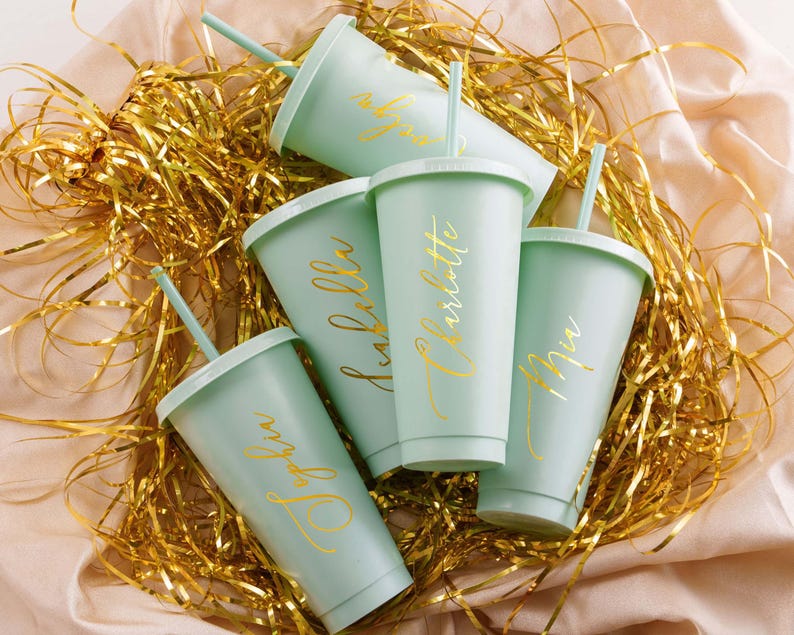 Vasos personalizados para damas de honor, vaso para despedida de soltera, vaso térmico de 710 ml con nombre, propuesta para damas de honor, recuerdos para fiestas de verano. imagen 13