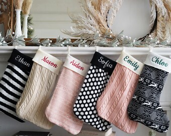 Personalisierte Name Weihnachtsgeschenk, benutzerdefinierte Familienstrumpf, Geschenk für Familie, Weihnachtsstrickstrümpfe, Weihnachtsstrumpf Geschenke