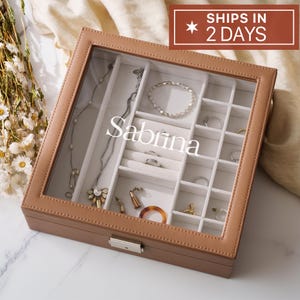 Grande portagioie da donna, regalo dell'ultimo minuto per la festa della mamma, regalo di anniversario, regalo personalizzato per lei, regalo per la mamma