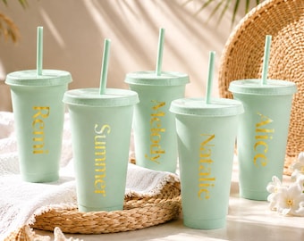 Custom Bridesmaids Cups, Bachelorette Party Cup, 24oz Name Tumbler, Bridesmaid Proposal, Summer Party Favors