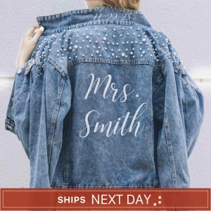 Bride Denim Jacket, Bride Jean Jacket, Future Mrs Jacket, Personalized Jacket, Wedding Jean Jacket,Wedding Gift for Bride, Something Blue