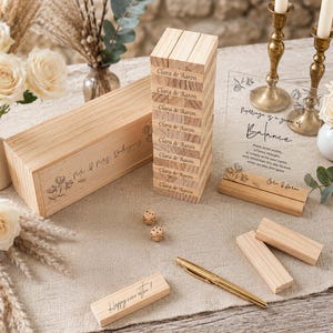 Wedding Guest Book Alternative, Personalized Wood Block Guestbook Set, Custom Wedding Decor, Unique Wedding Gift [N] [W] image 6