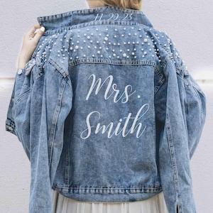 Bride Denim Jacket, Bride Jean Jacket, Future Mrs Jacket, Personalized Jacket, Wedding Jean Jacket,Wedding Gift for Bride, Something Blue