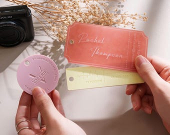 Personalized Luggage Tags, 1/8" Acrylic Custom Luggage Tag, ID tag, Address tag, Travel Tag, Name Tag, and Travel Accessories
