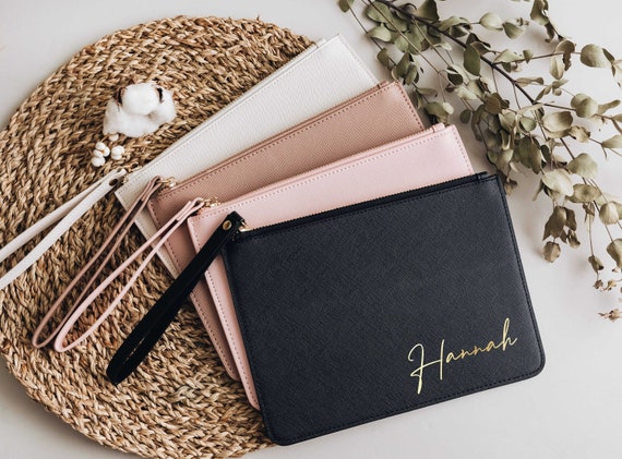 Bridesmaid Clutch Bridesmaid Proposal Gifts Bridal Party Gifts Personalized Makeup Bag Maid of Honor Gift Custom Gift for Christmas