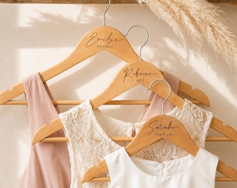 Gruccia per damigella d'onore, mini gruccia in legno personalizzata per abito da sposa per bambine