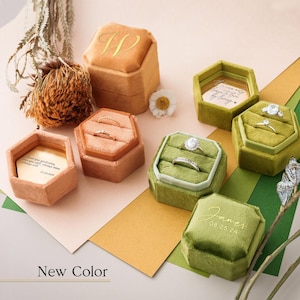 Custom Wedding Ring Box, Monogram Ring Bearer, Personalized Velvet Ring Box, Ring Box for Wedding Ceremony, Engraved Wedding Vows <W>