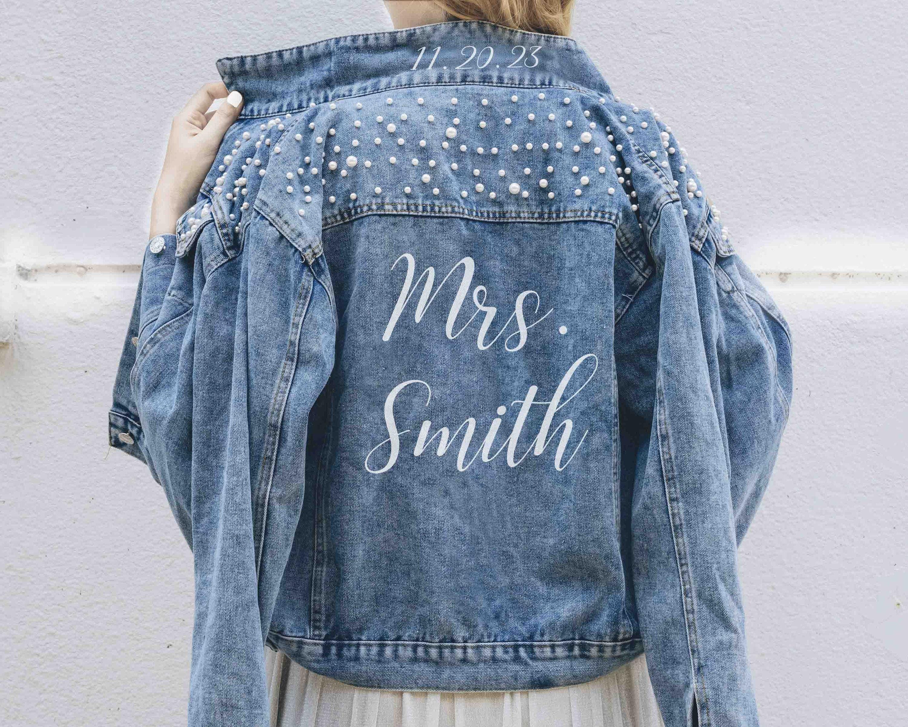 Bride Denim Jacket, Bride Jean Jacket, Future Mrs Jacket, Personalized Jacket, Wedding Jean Jacket,Wedding Gift for Bride, Something Blue