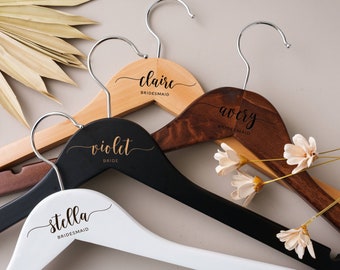 Custom Bridal Wedding Hanger | Personalized Wedding Dress Hanger for Her | Bridesmaid Hanger | Engraved Wedding Hanger | Bridesmaid Proposal