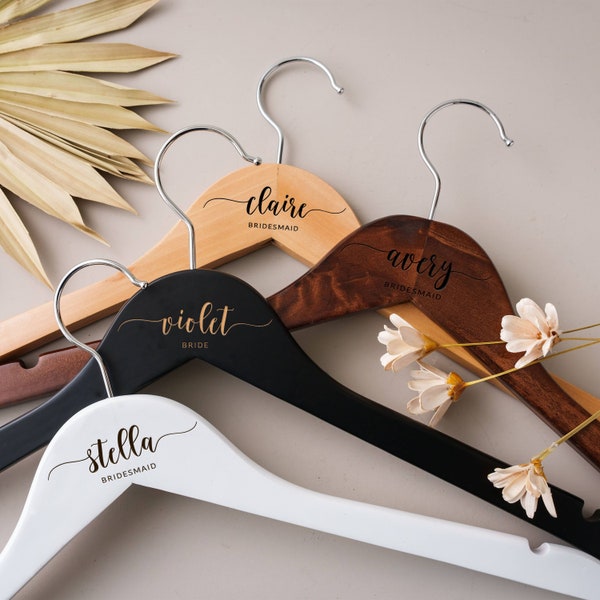 Custom Bridal Wedding Hanger | Personalized Wedding Dress Hanger for Her | Bridesmaid Hanger | Engraved Wedding Hanger | Bridesmaid Proposal