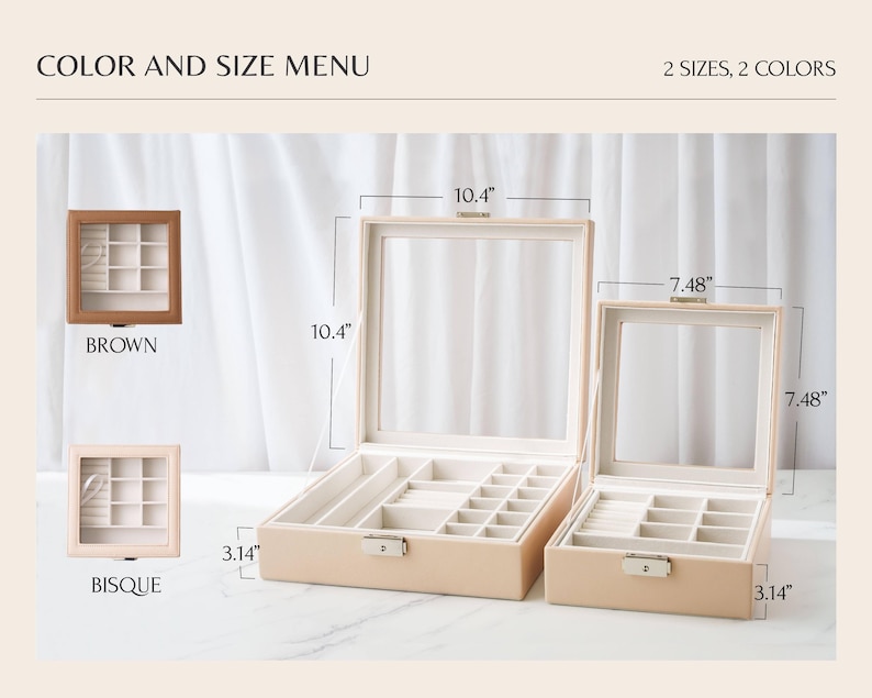 Large Personalized Jewelry Box, Custom Engraved Jewelry Case image 2