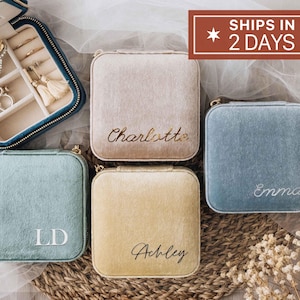 Personalized Jewelry Box Velvet, Bride Gift, Bridal Party Gifts|Bridesmaid Gifts Proposal, Mother's Day Gifts for Her, Personalized Gift
