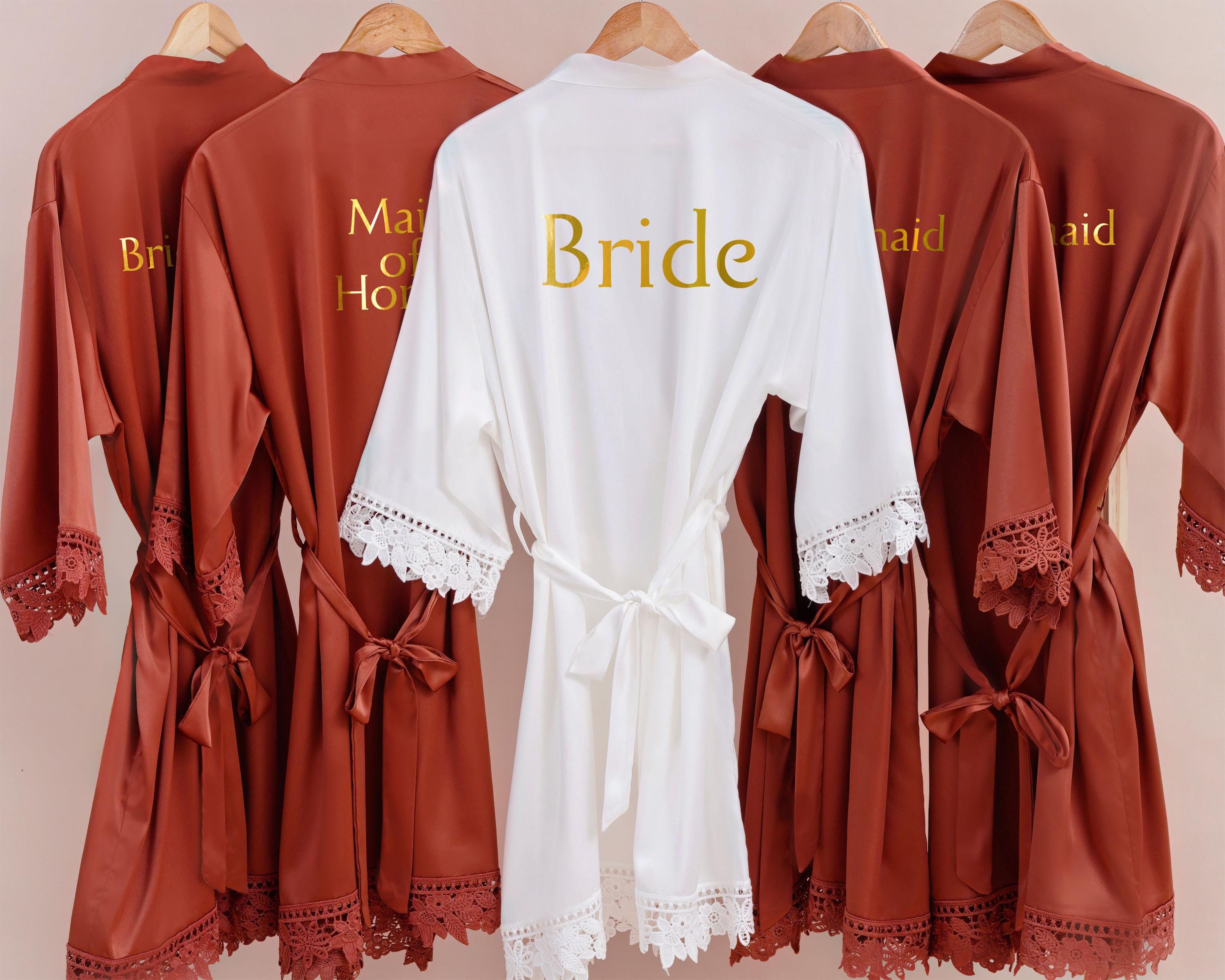 Soft Bridesmaid Robes, Rose Wedding Robes, Bridesmaid Gifts, Bridal Robes, Bridal Party Gifts, Bridesmaid Proposal, Wedding Day Robes<W>