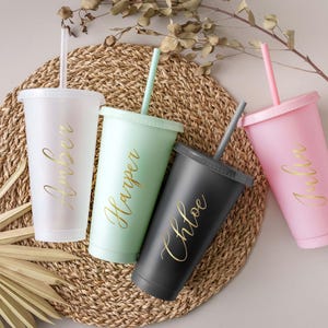 Vasos personalizados para damas de honor, vaso para despedida de soltera, vaso térmico de 710 ml con nombre, propuesta para damas de honor, recuerdos para fiestas de verano. imagen 5