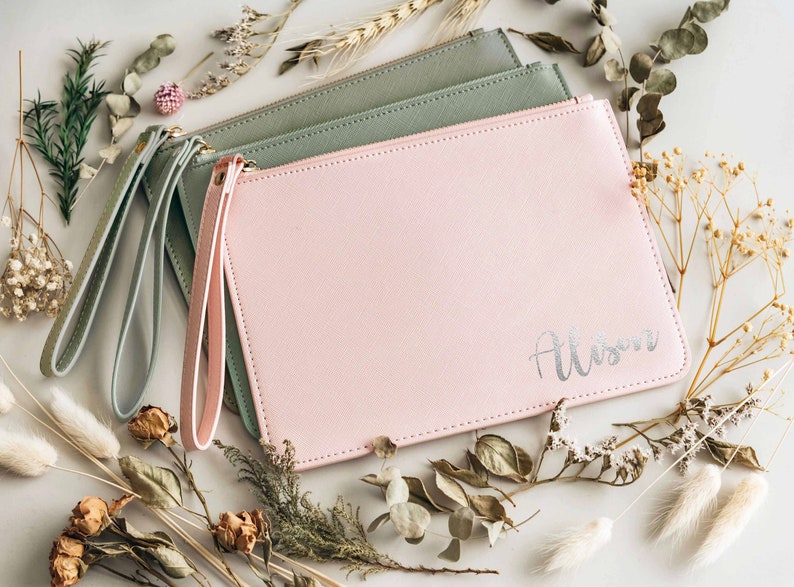 Custom Name Clutch Bridesmaid Proposal Gifts Personalized Makeup Bag Maid of Honor Gift Bachelorette Party Gifts Women Wedding Gift image 8