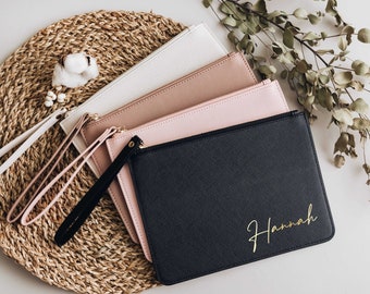 Benutzerdefinierte Name Clutch | Brautjungfer Vorschlag Geschenke | Personalisierte Schminktasche | Trauzeugin Geschenk | Junggesellinnenabschied Geschenke Frauen Hochzeitsgeschenk