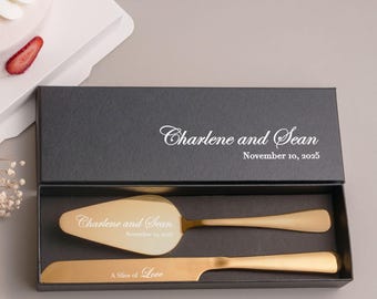 Custom Wedding Cake Serving Set, Personalized Wedding Cake Cutting Set, Wedding Cake Knife, Matrimonial Ceremony Dessert Silverware<W>